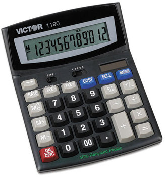 Victor® 1190 Executive Desktop Calculator,  12-Digit LCD