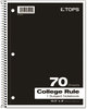 A Picture of product TOP-65021 TOPS™ Coil-Lock Wirebound Notebooks,  College/Medium, 10 1/2 x 8, White, 70 Sheets