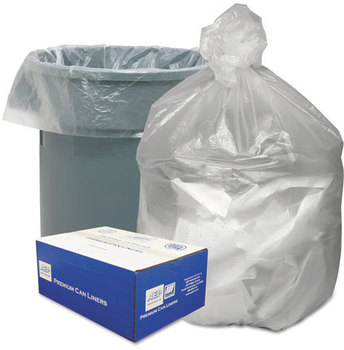 Good ’n Tuff® Waste Can Liners,  31-33gal, 9mic, 33 x 39, Natural, 500/Carton