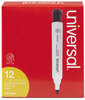 A Picture of product UNV-43681 Universal™ Dry Erase Marker Medium Bullet Tip, Black, Dozen