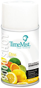 TimeMist® 9000 Shot Metered Air Freshener Refill,  Citrus, 7.5oz Aerosol, 4/Carton