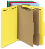 A Picture of product UNV-10320 Universal® Deluxe Six-Section Colored Pressboard End Tab Classification Folders 2 Dividers, 6 Fasteners, Letter Size, Bright Red, 10/Box