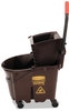 A Picture of product RCP-758088BN Rubbermaid® Commercial WaveBrake® Bucket/Wringer Combos,  Brown