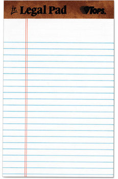 TOPS™ The Legal Pad™ Ruled Perforated Pads,  5 x 8, White, 50 Sheets, Dozen