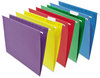 A Picture of product UNV-14118 Universal® Deluxe Bright Color Hanging File Folders Letter Size, 1/5-Cut Tabs, Red, 25/Box