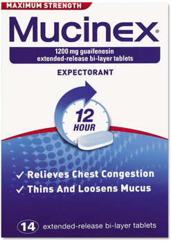 Mucinex® Max Strength Expectorant,  14 Tablets/Box