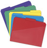 A Picture of product SMD-10540 Smead™ Poly Colored File Folders With Slash Pocket 1/3-Cut Tabs: Assorted, Letter Size, 0.75" Expansion, Colors, 30/Box