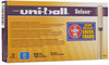A Picture of product SAN-60053 uni-ball® Deluxe Stick Roller Ball Pen,  Blue Ink, Fine, Dozen