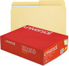 A Picture of product UNV-16112 Universal® Double-Ply Top Tab Manila File Folders 1/2-Cut Tabs: Assorted, Letter Size, 0.75" Expansion, 100/Box