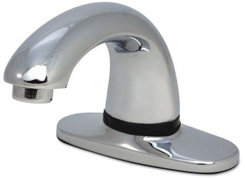 Rubbermaid® Commercial Auto Faucet® SST,  Milano Design/Polished Chrome, Low Lead, 6 1/2 x 2 1/8 x 3 7/8