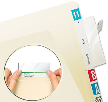 Tabbies® Label/File Folder Protector,  Top Tab Folder, 3 1/2 x 2, Clear, 500/BX