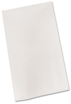 Tablemate® Plastic Table Cover,  54" x 108", White, 6/Pack