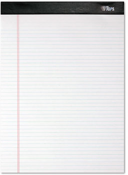 TOPS™ Double Docket™ Ruled Pads,  8 1/2 x 11 3/4, White, 100 Sheets, 4 Pads/Pack