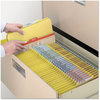 A Picture of product SMD-19098 Smead™ Eight-Section Colored Pressboard Top Tab Classification Folders with SafeSHIELD® Coated Fasteners Eight 3 Dividers, Legal Size, Yellow, 10/Box