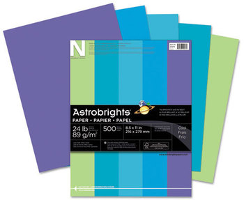 Pacon 101346 Array Colored Bond Paper, 24lb, 8-1/2 x 11, Assorted Designer  Colors, 500/Ream