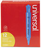 A Picture of product UNV-08864 Universal™ Desk Highlighters Fluorescent Blue Ink, Chisel Tip, Barrel, Dozen