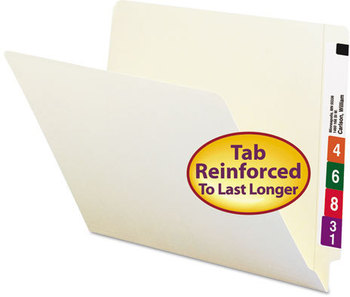 Smead™ Heavyweight Manila End Tab Folders 9" High Front, Straight Tabs, Letter Size, 0.75" Expansion, 100/Box
