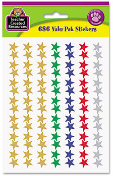 Teacher Created Resources Sticker Valu-Pak,  Foil Stars, 686/Pack