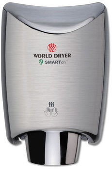 WORLD DRYER® SMARTdri Hand Dryer,  Stainless Steel, Brushed