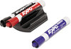 A Picture of product SAN-81503 EXPO® Magnetic Clip Eraser,  Chisel, Black/Blue/Red, 1 Set