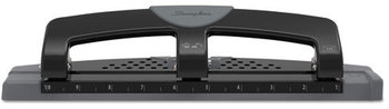 Swingline® SmartTouch™ Three-Hole Punch,  9/32" Holes, Black/Gray