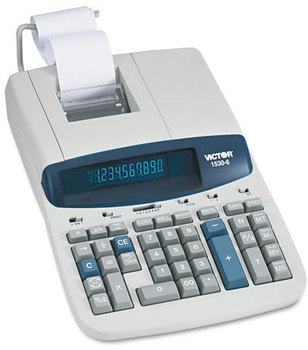 Victor® 1530-6 Two-Color Commercial Ribbon Printing Calculator,  Black/Red Print, 5 Lines/Sec