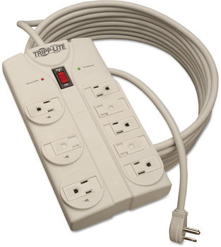 Tripp Lite Protect It!™ Eight-Outlet Surge Suppressor,  8 Outlets, 25 ft Cord, 1440 Joules, White