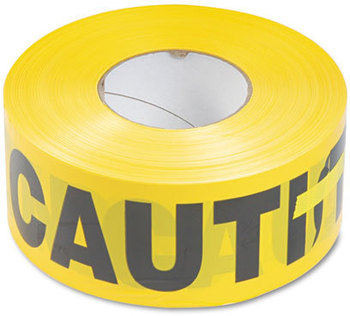 Tatco “Caution” Barricade Safety Tape,  Yellow, 3w x 1000ft Roll