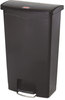 A Picture of product RCP-1883613 Rubbermaid® Commercial Slim Jim® Resin Front Step Style Step-On Container. 18 gal. Black.