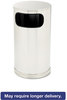 A Picture of product RCP-SO16SSSGL Rubbermaid® Commercial European & Metallic Series Waste Receptacle with Large Side Opening,  Round, 12 gal, Satin Stainless