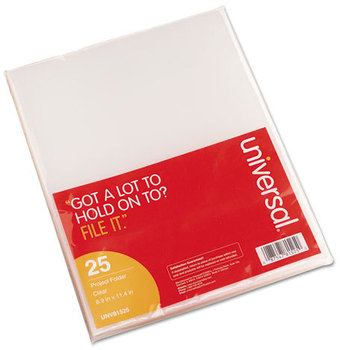 Universal® Project Folders Letter Size, Clear, 25/Pack