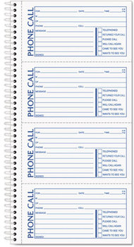 TOPS™ Spiralbound Message Book,  2 3/4 x 5, Two-Part Carbonless, 200/Book