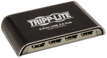 Tripp Lite 4-Port USB 2.0 Mini Hub,  Black/Silver