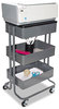 A Picture of product VRT-VF51025 Vertiflex™ Multi-Use Storage Cart and Stand-Up Workstation,  14 3/4w x 17d x 18 1/2-39d, Gray
