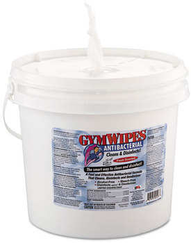 2XL Antibacterial Gym Wipes,  6 x 8, Fresh Scent, 700 Wipes/Bucket, 2 Buckets/Carton