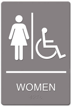 Headline® Sign ADA Sign,  Women Restroom Wheelchair Accessible Symbol, Molded Plastic, 6 x 9