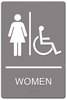 A Picture of product USS-4814 Headline® Sign ADA Sign,  Women Restroom Wheelchair Accessible Symbol, Molded Plastic, 6 x 9