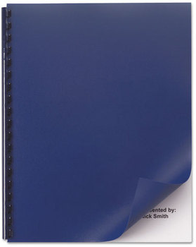 Swingline™ GBC® Opaque Plastic Presentation Covers for Binding Systems,  11 x 8-1/2, Navy, 50/Pack