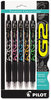 A Picture of product PIL-31373 Pilot® G2 Fashion Premium Retractable Gel Ink Pen,  Black Ink/Asst. Barrels,.7mm, 5/Pack