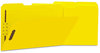 A Picture of product UNV-13528 Universal® Deluxe Reinforced Top Tab Fastener Folders 0.75" Expansion, 2 Fasteners, Legal Size, Yellow Exterior, 50/Box