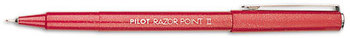Pilot® Razor Point II® Super Fine Marker Pen,  Red Ink, .2mm, Dozen