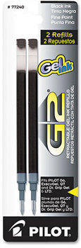 Pilot® Refill for Pilot® Gel Pens,  Dr. Grip Gel/Ltd, ExecuGel G6, Q7, Fine Tip, Black, 2/Pack