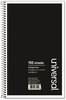 A Picture of product UNV-66410 Universal® Wirebound Notebook 3-Subject, Medium/College Rule, Black Cover, (120) 9.5 x 6 Sheets