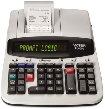 Victor® PL8000 Heavy-Duty Commercial Printing Calculator,  Black Print, 8 Lines/Sec