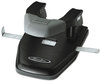 A Picture of product SWI-74050 Swingline® Comfort Handle Two-Hole Punch,  1/4" Holes, Black/Gray