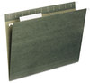 A Picture of product UNV-14215 Universal® Hanging File Folders Legal Size, 1/5-Cut Tabs, Standard Green, 25/Box