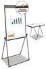 A Picture of product UNV-43030 Universal® Foldable Double-Sided Dry Erase Easel Two Configurations, 29 x 41, White Surface, Black Plastic Frame