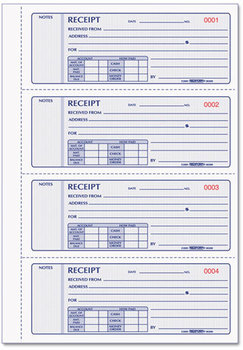 Rediform® Receipt Book,  2 3/4 x 7, Triplicate with Carbons, 200 Sets/Book