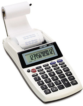 Victor® 1205-4 Portable Palm/Desktop Printing Calculator,  Black Print, 2 Lines/Sec