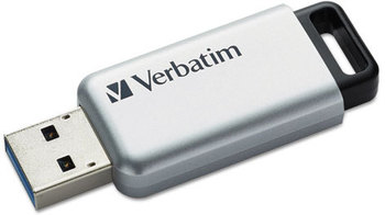 Verbatim® Store 'n' Go® Secure Pro USB Flash Drive. 32 GB. Silver.